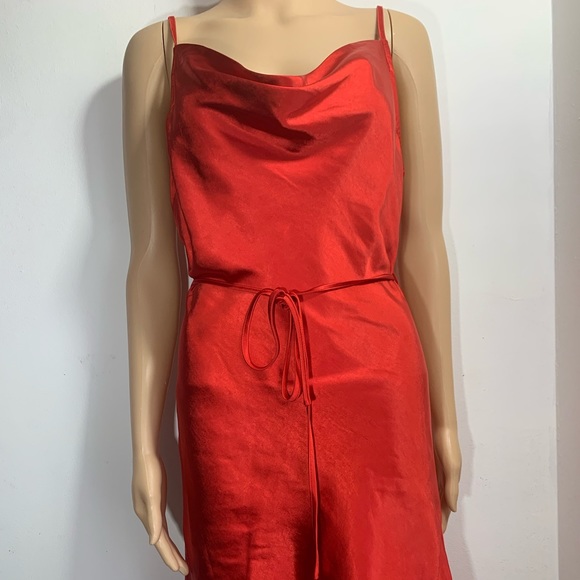 Motel Rocks Paiva Slip Dress Satin Red Straps Mini Short Size Medium UK Size 12 - Picture 4 of 15